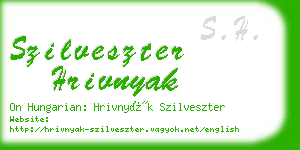 szilveszter hrivnyak business card